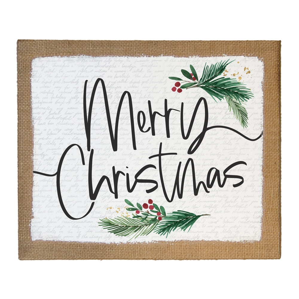 Merry Christmas Holly Wall Art