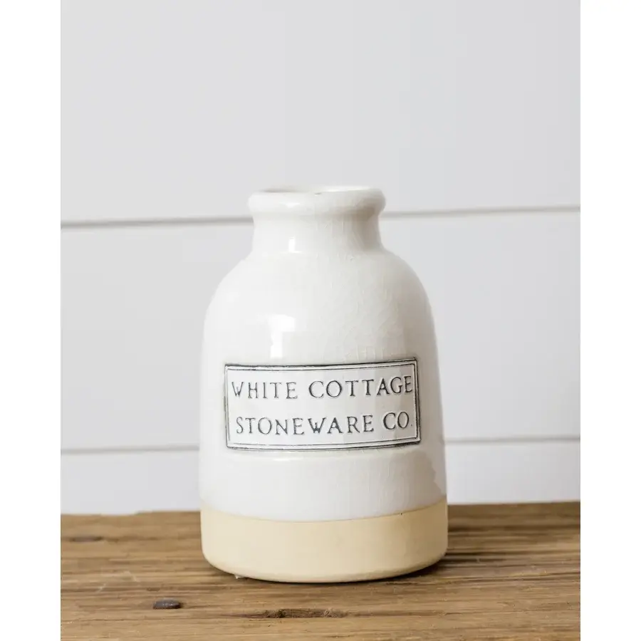 White Cottage Vase