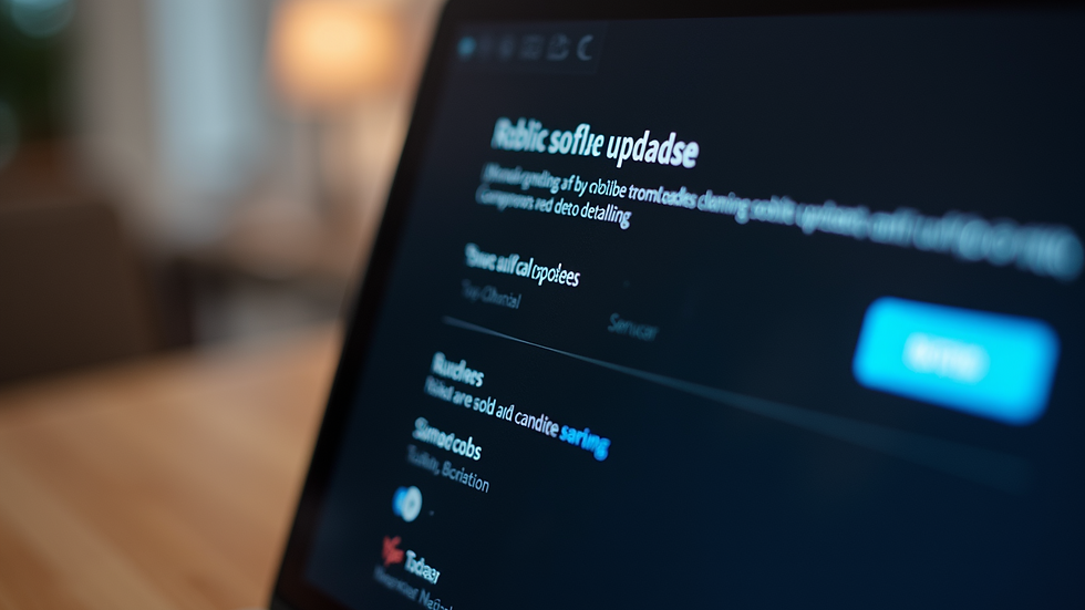 Close-up view of the Roblox update settings on a laptop