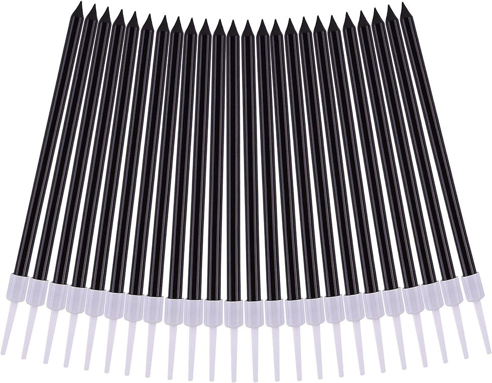 Miniature : Long Thin Metallic Cake Candles