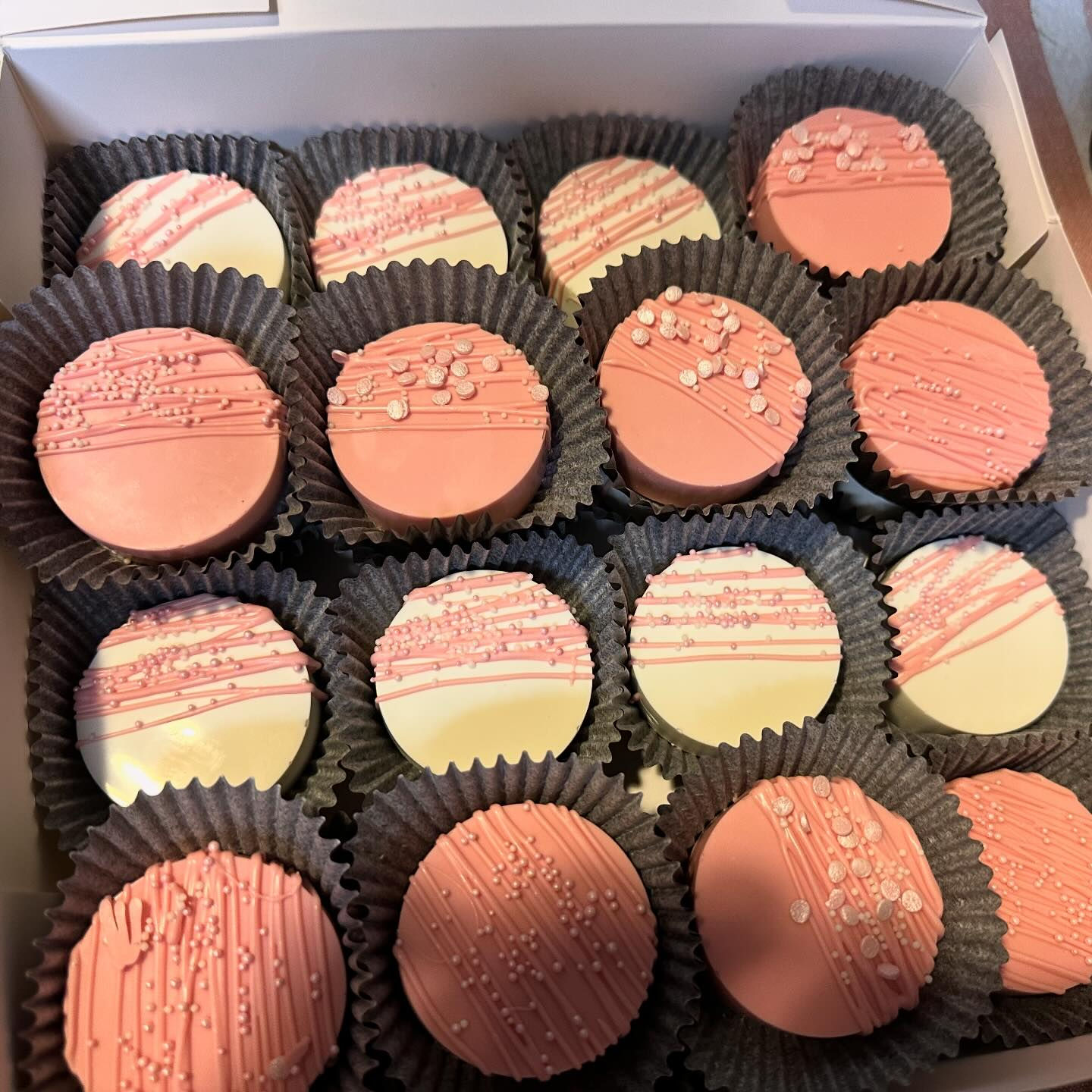 Pink & White Chocolate Covered Oreos