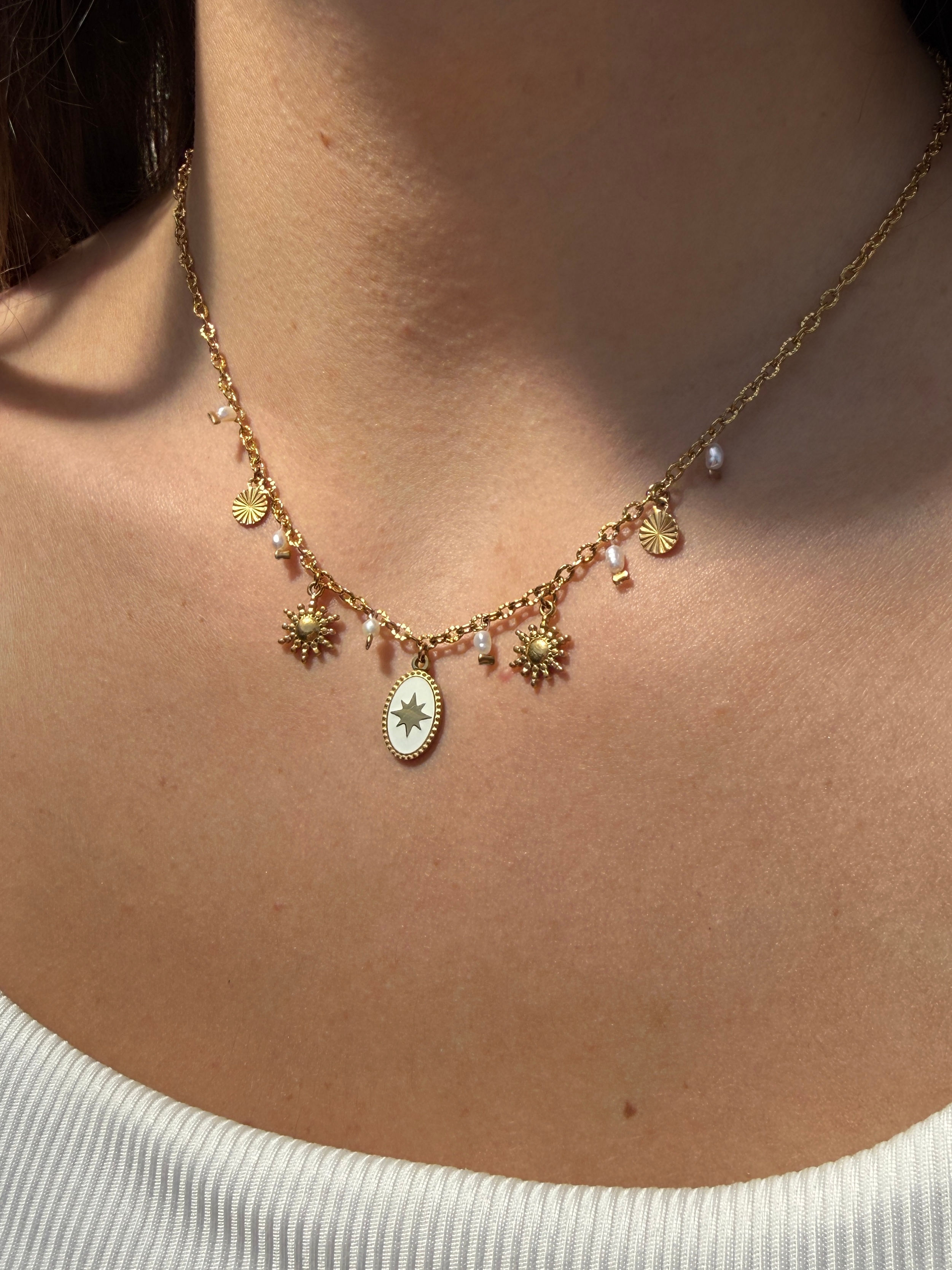 COLLIER Breloque Blanc