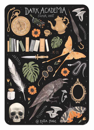 'Dark Academia' sticker sheet | Katia Hinic Studio