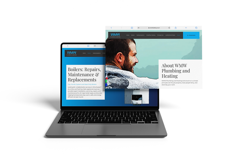 WMW website on laptop screens