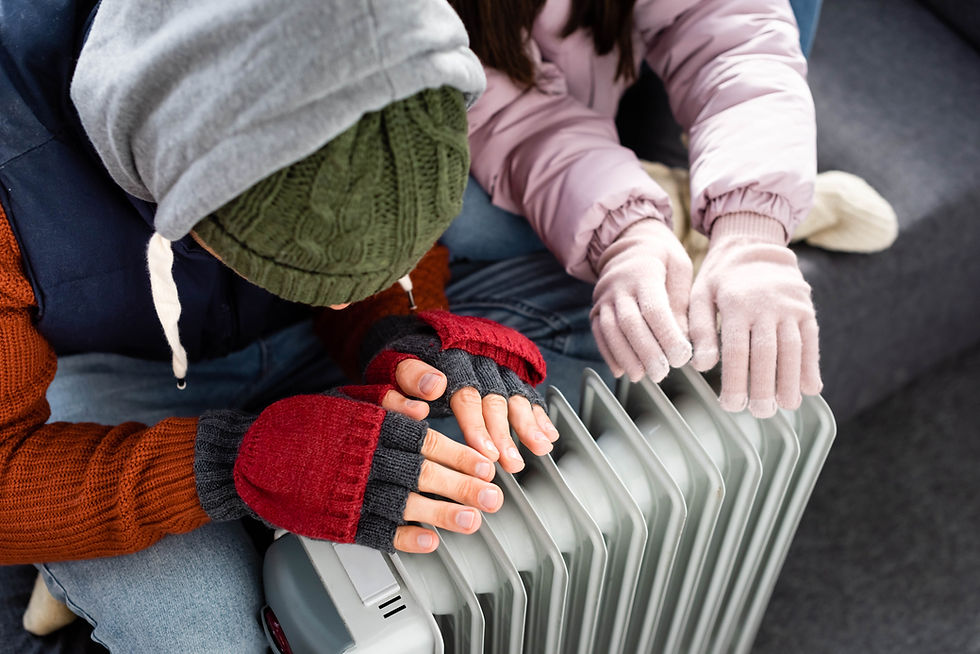 people placing hands on radiator