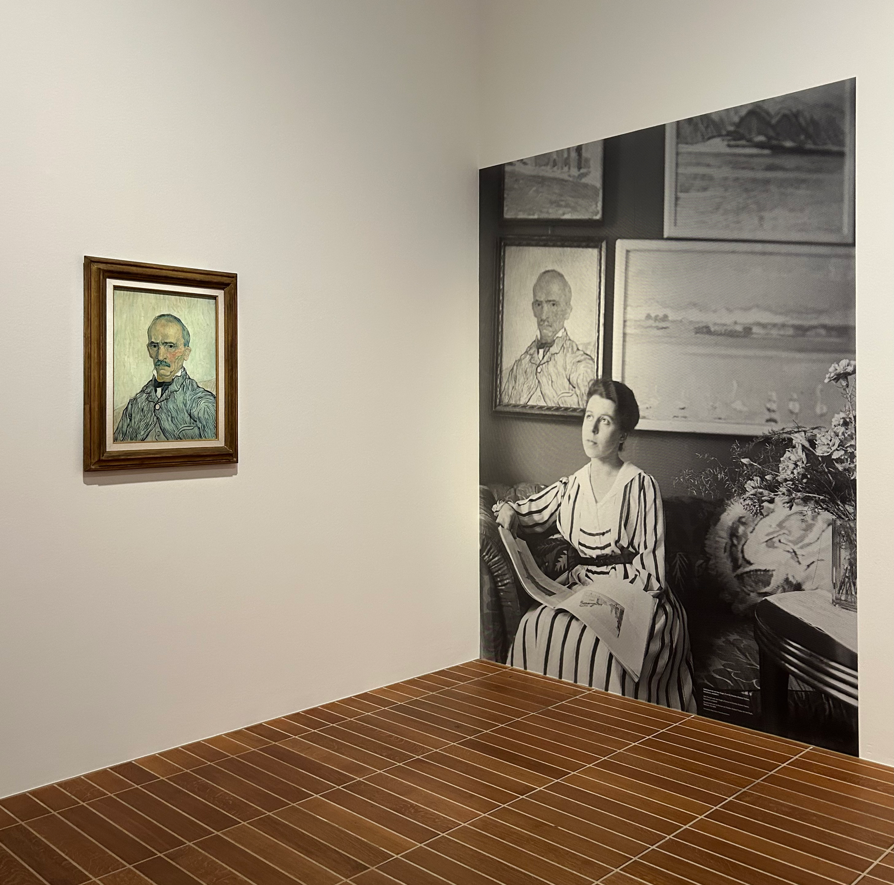 Vincent van Gogh, Portrait de Charles-Elzéard Trabuc, 1889 ; Gertrud Dübi-Müller, Self-Portrait with "Portrait de Charles-Elzéard Trabuc", undated.