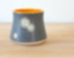 stemless wine cup in orange