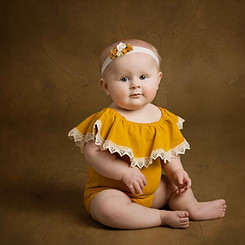 8 month old baby girl portrait taken in Edinburgh studio Stork Photography