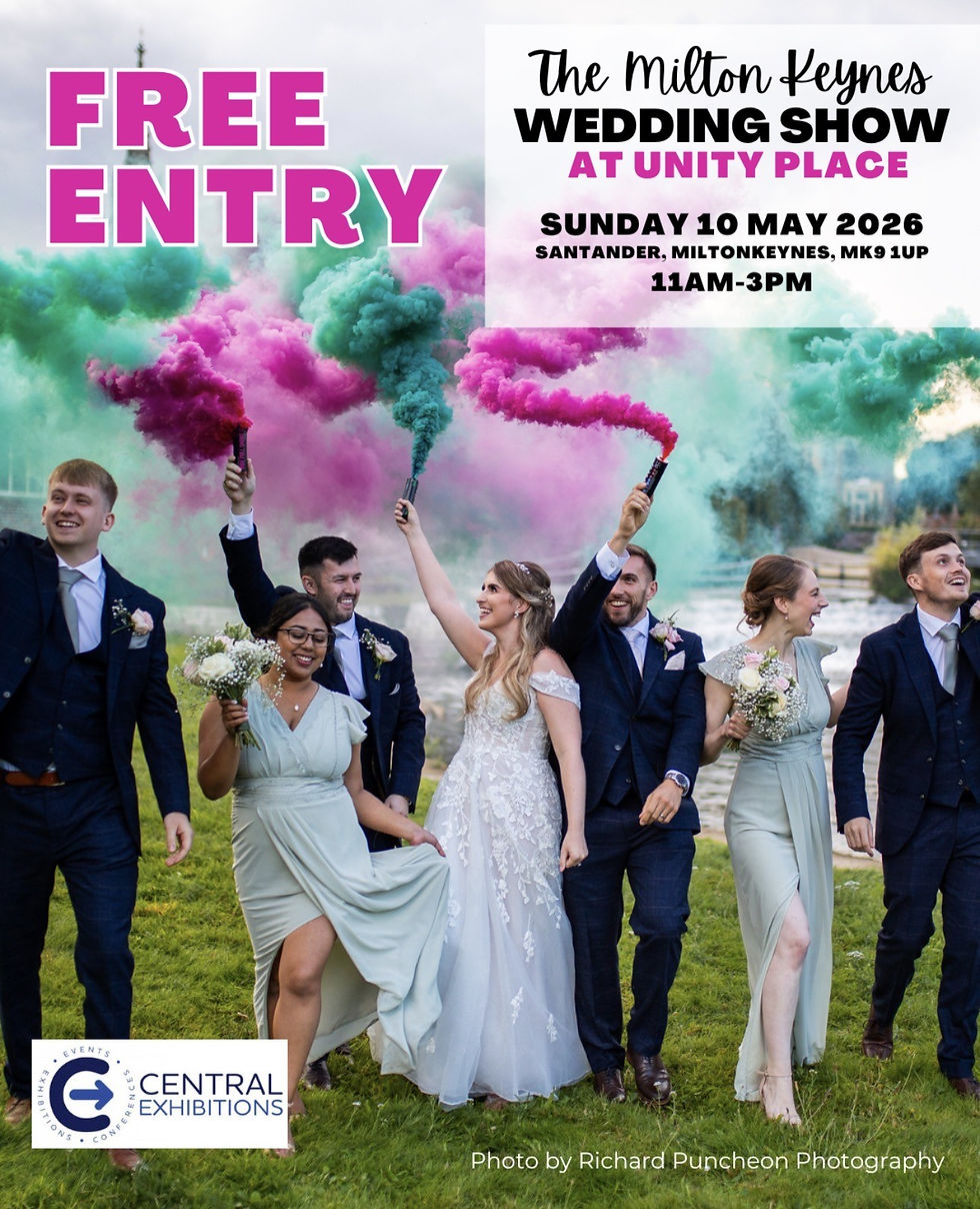 Poster for Milton Keynes Wedding Show on 10th May 2026