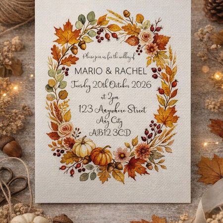 Autumn Themed Wedding Invitation