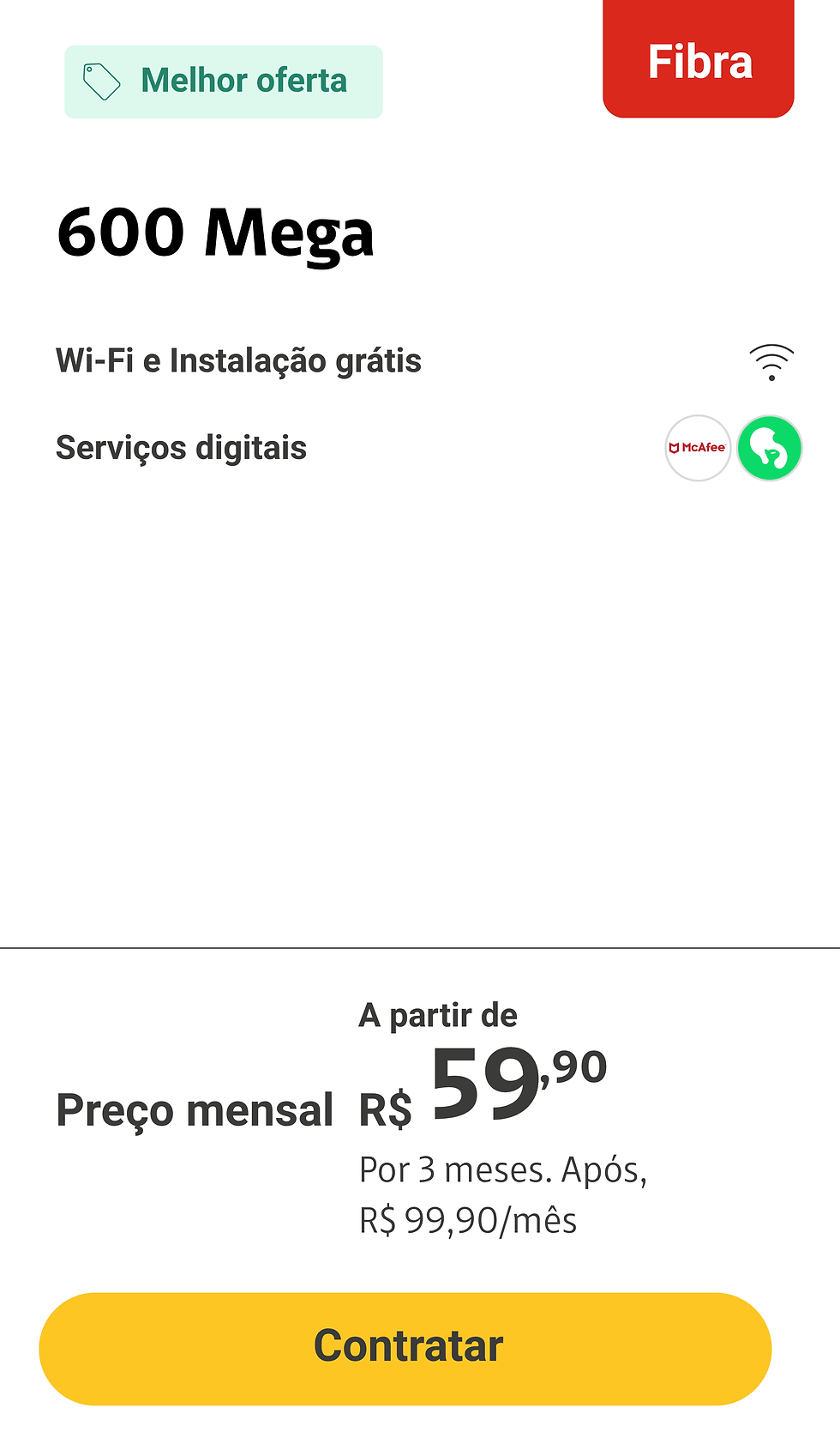 Claro Fibra 600 Mega