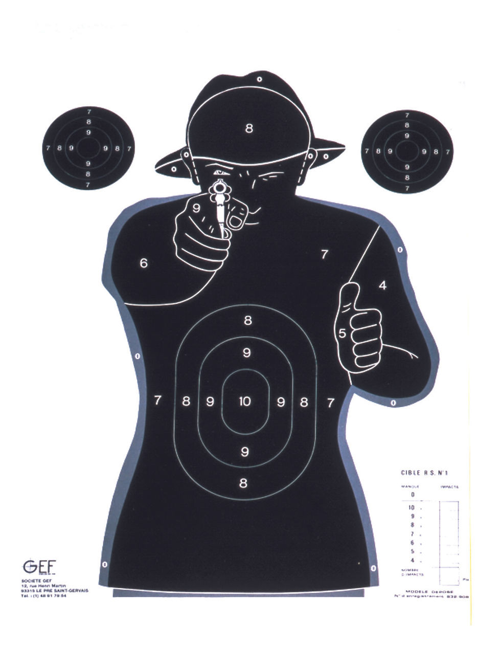 CIBLE HUMAINE EN PAPIER X10