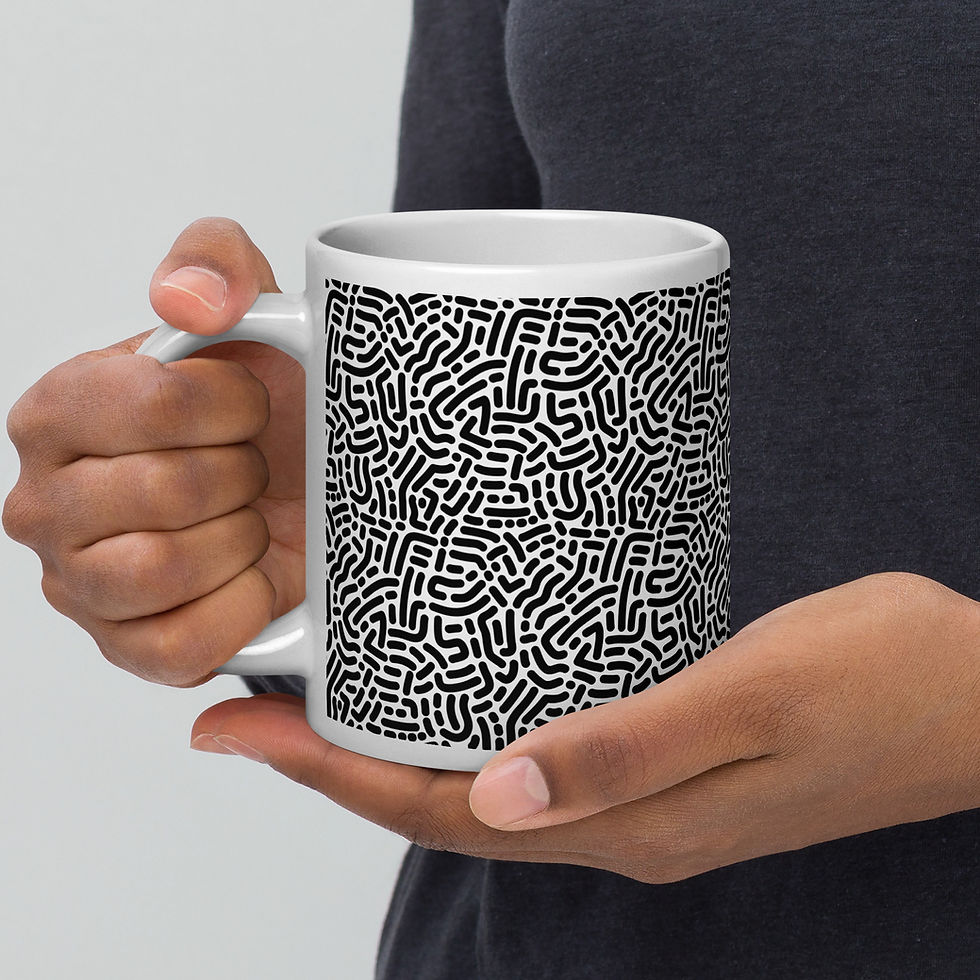 Thumbnail: White glossy mug -Labyrinth