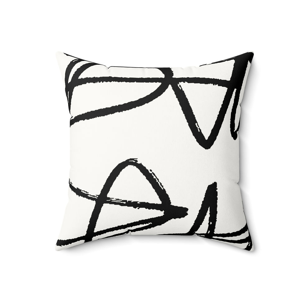 Thumbnail: Faux Suede Square Pillow -Scribble 