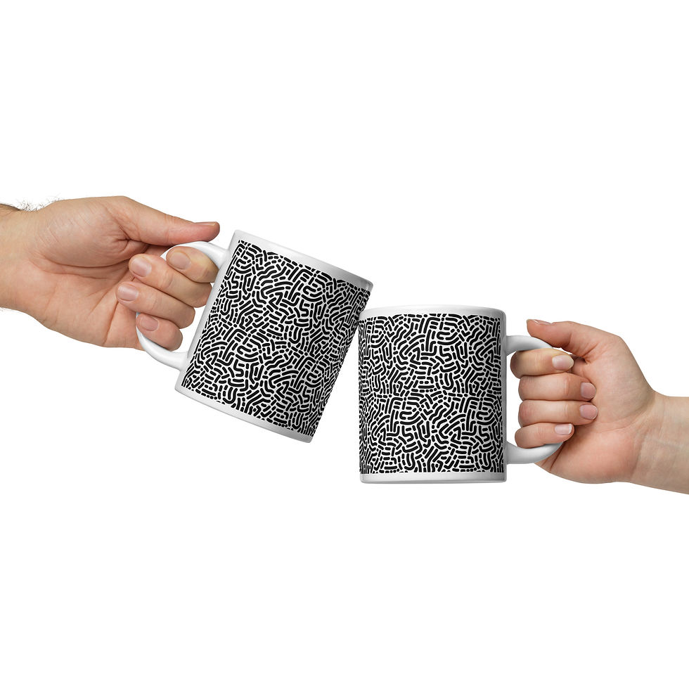 Thumbnail: White glossy mug -Labyrinth