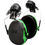 Thumbnail: 3M X1P3E Peltor XSeries Capmount Earmuffs,  NRR 21 DB, Black/Green