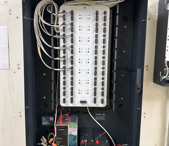 Security system control panel with wiring and components