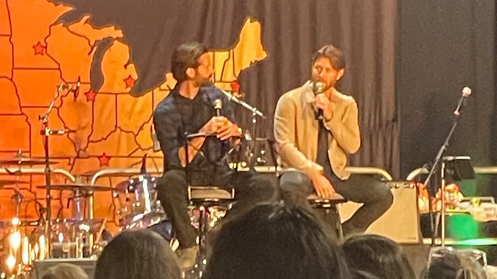Jared Padalecki and Jenson Ackles during a panel.