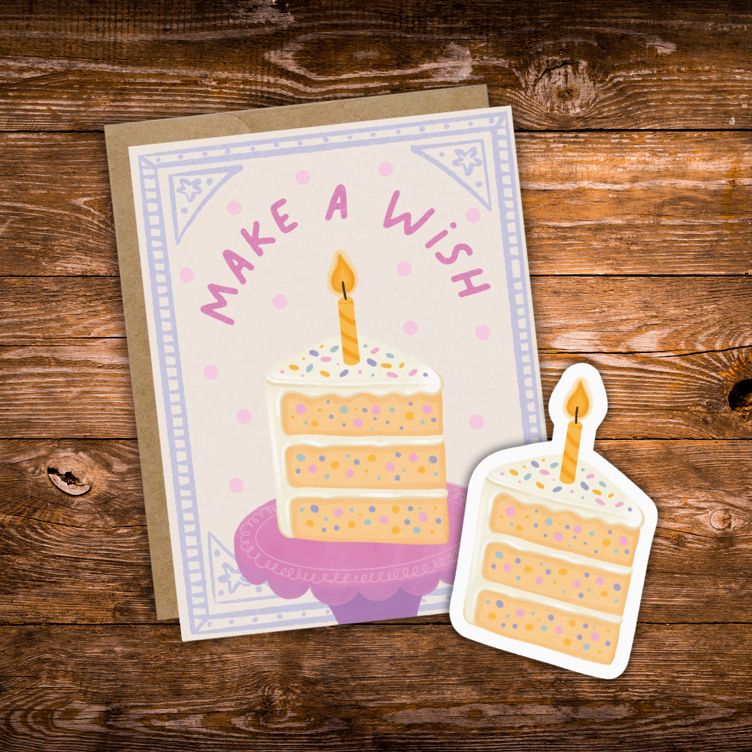 Birthday Card & Sticker Bundle