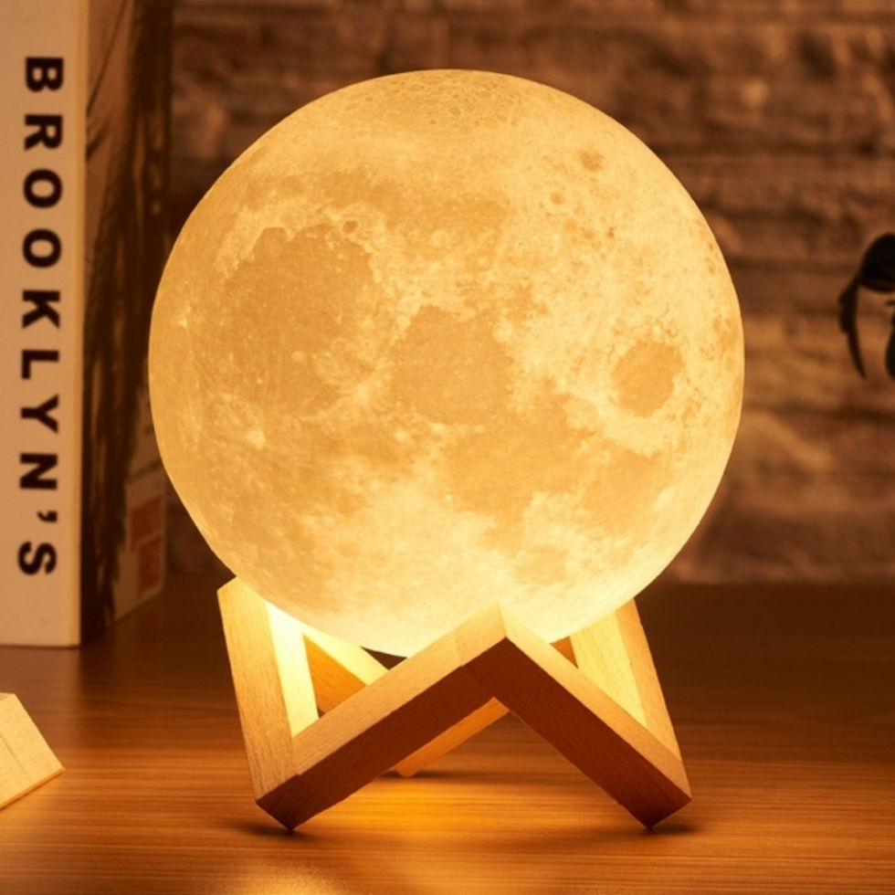 Thumbnail: Rechargeable Moon 3 Color Changing 3D Touch Lamp/Nightlight 10cm