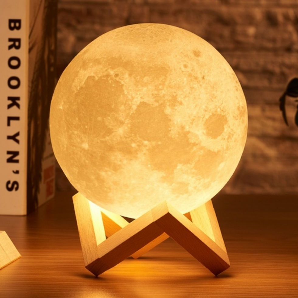 Thumbnail: Rechargeable Moon 3 Color Changing 3D Lamp/Nightlight 8CM