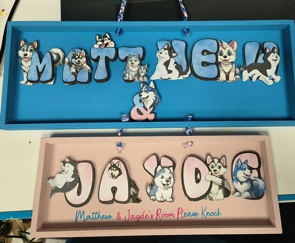 Thumbnail: Personalised door signs customer size 