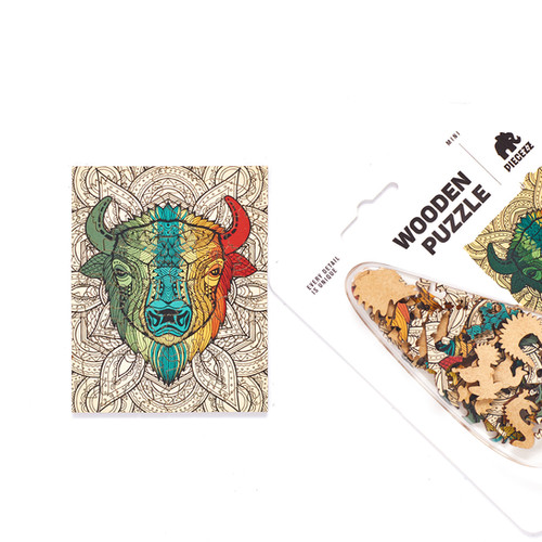 Puzzle din lemn Bizon – 40 piese | Cadou pentru copii