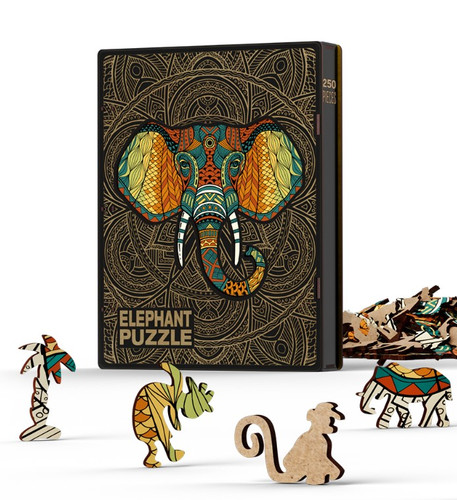 Puzzle din lemn Elefant – 250 piese | Piecezz