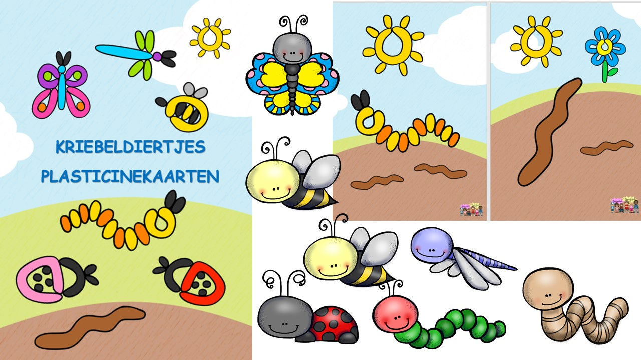 Plasticinekaarten kriebeldiertjes