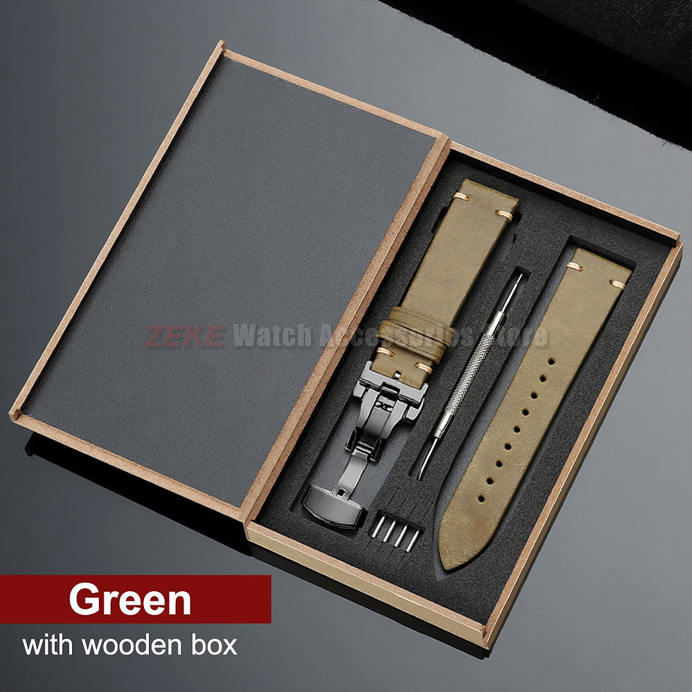 Thumbnail: Genuine leather bracelet with wooden case