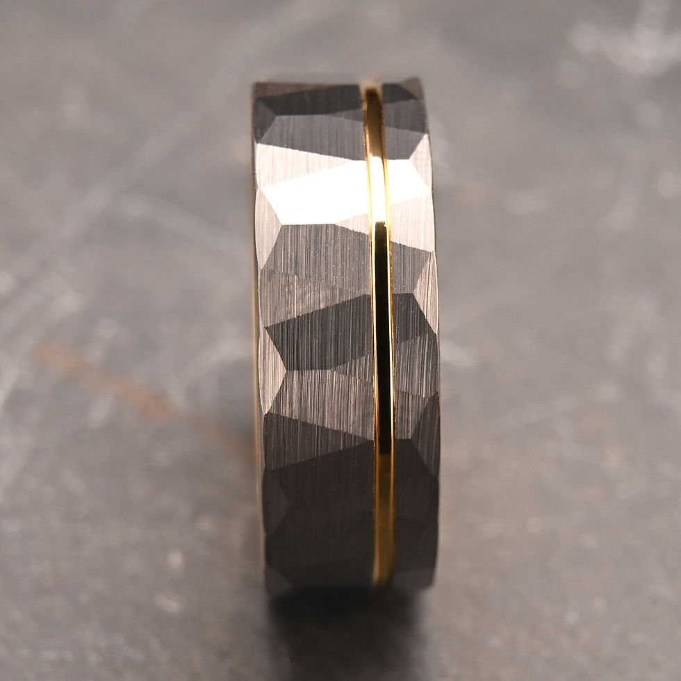 Thumbnail: Hammered tungsten carbide ring
