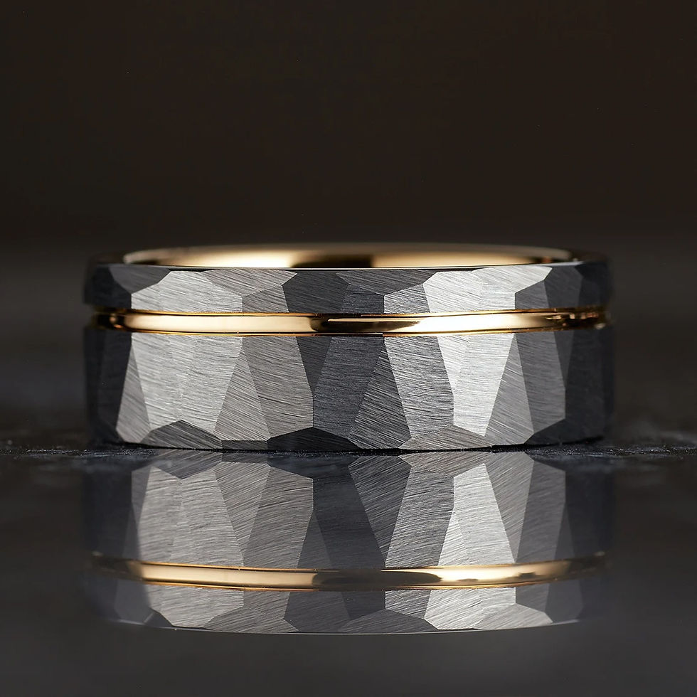 Thumbnail: Hammered tungsten carbide ring