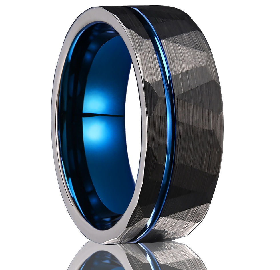 Thumbnail: Hammered tungsten carbide ring
