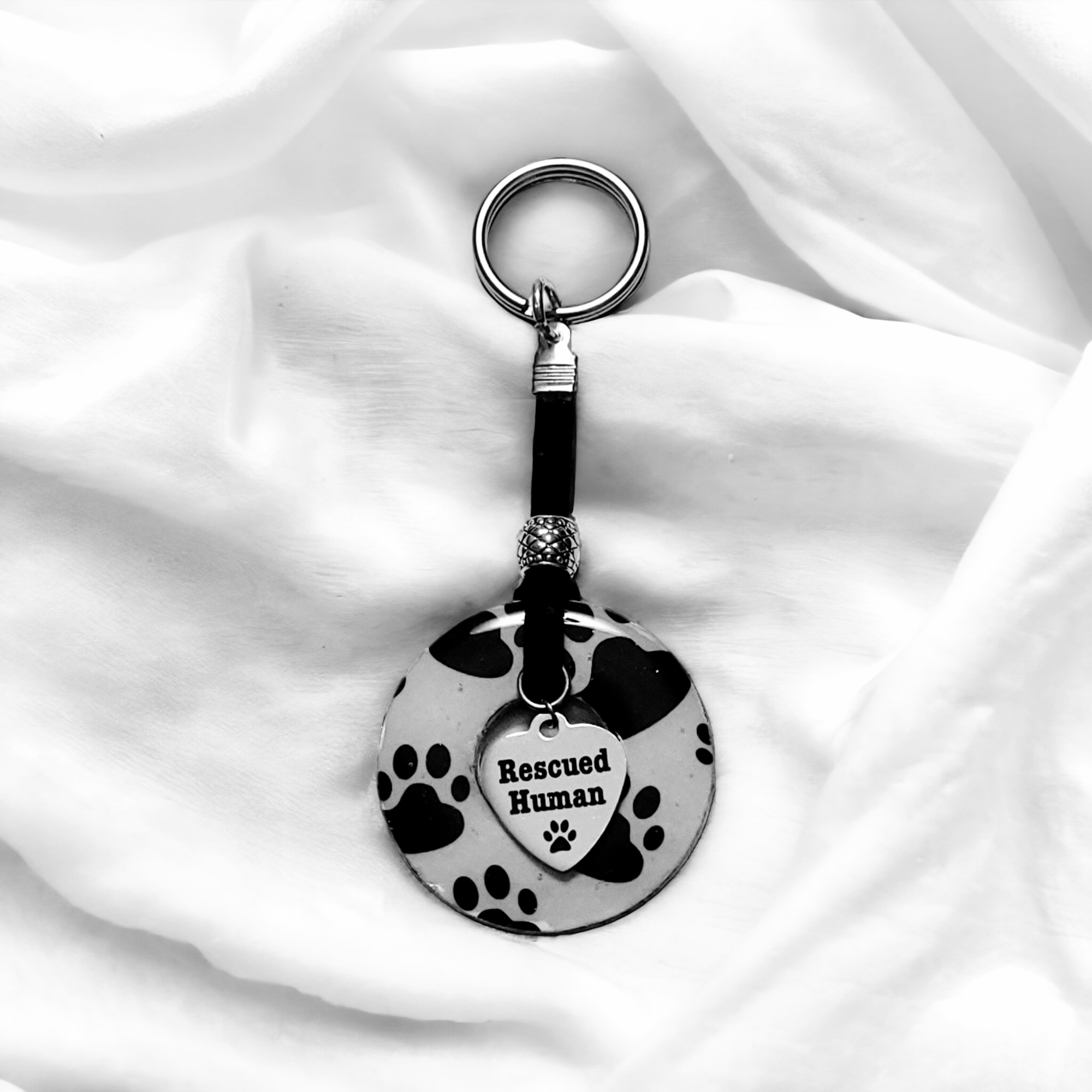 Rescued Human Dog Keychain
