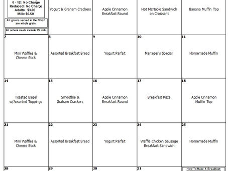 MARCH MENUS