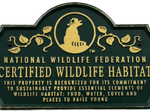 Certified Wildlife Habitat sign awarded to Plantation Oaks of Ormond Beach by the National Wildlife Federation