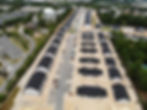 Aerial view of active construction phase for West Park Luxury Townhomes Development
