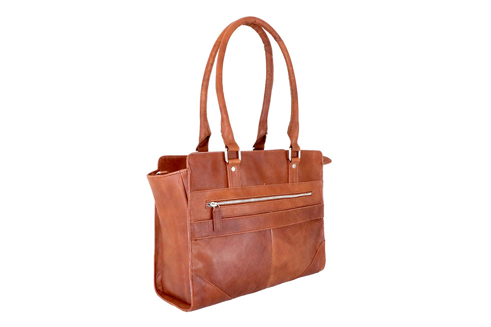 Leather Handbag - Buff Oil Pull Up