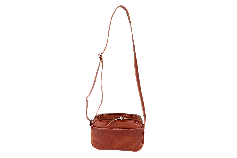 Leather Cross Body - Buff Oil Pull Up