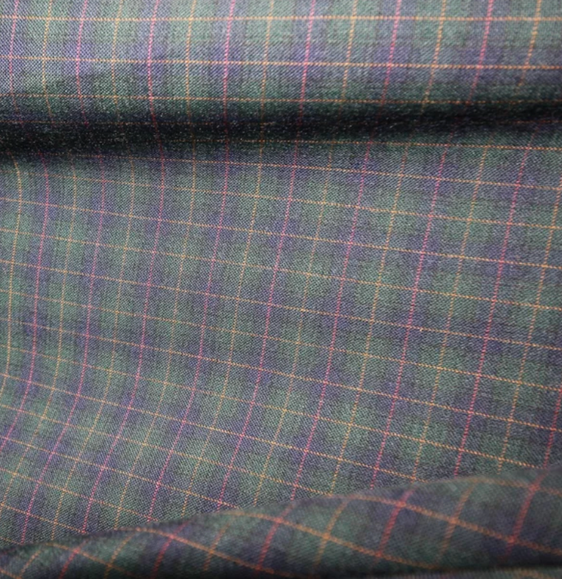 Dark plaid fabric with red lines