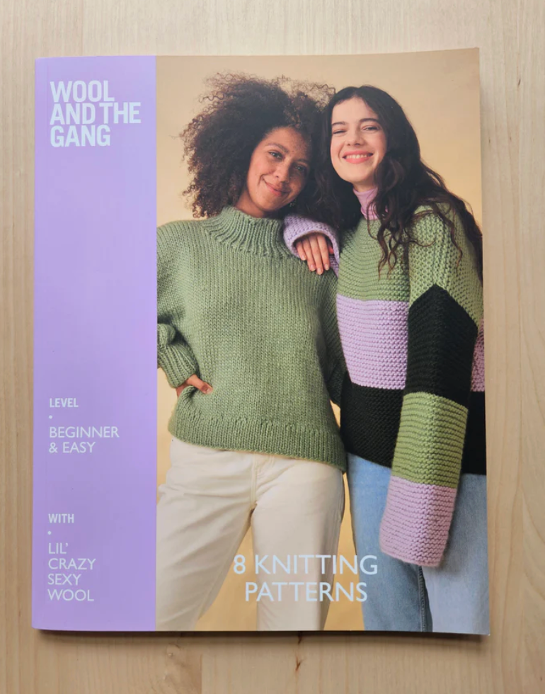 Wool and the Gang 8 Knitting Patterns book cover.