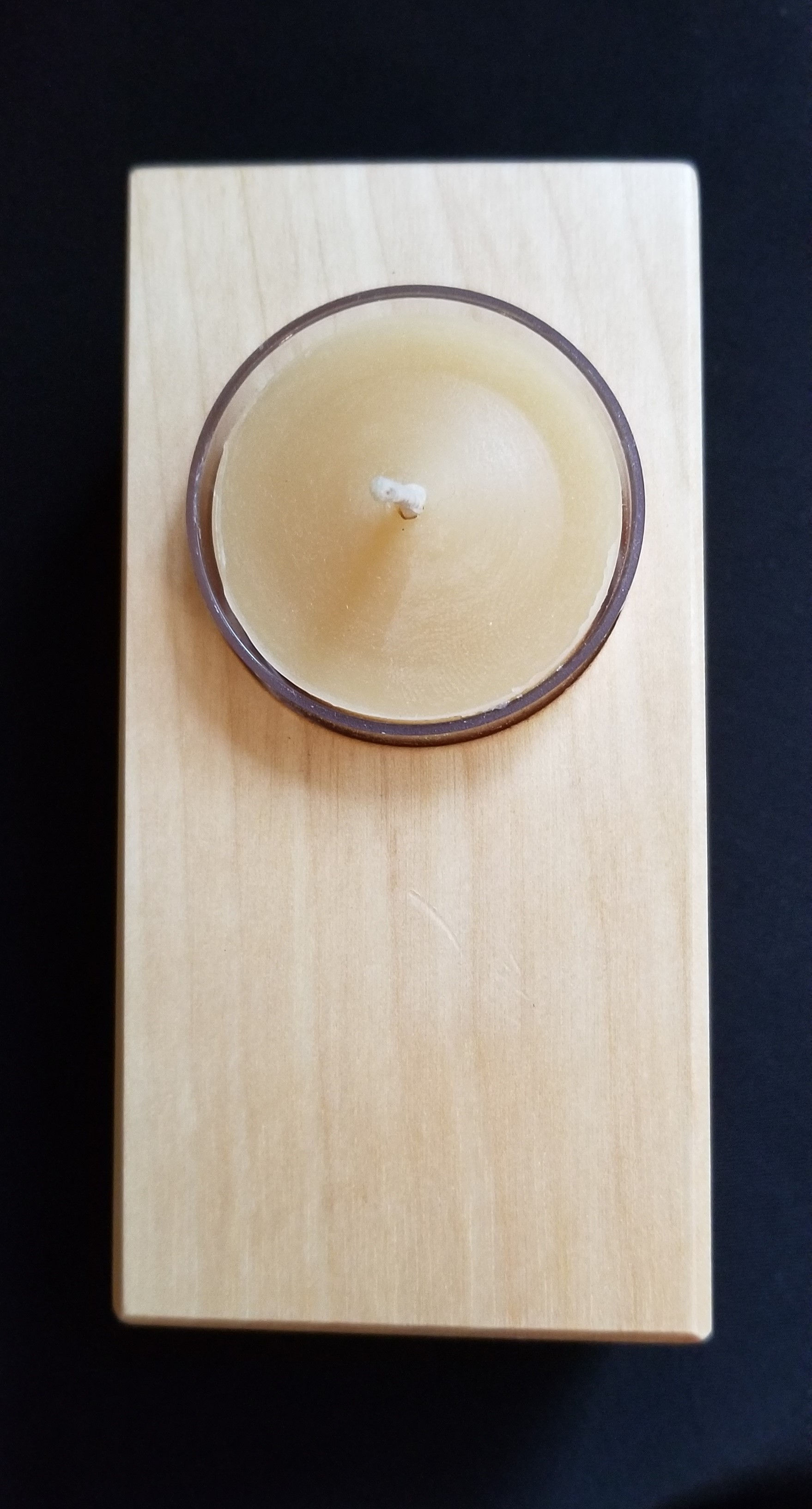 Wooden Candle with Match Holder