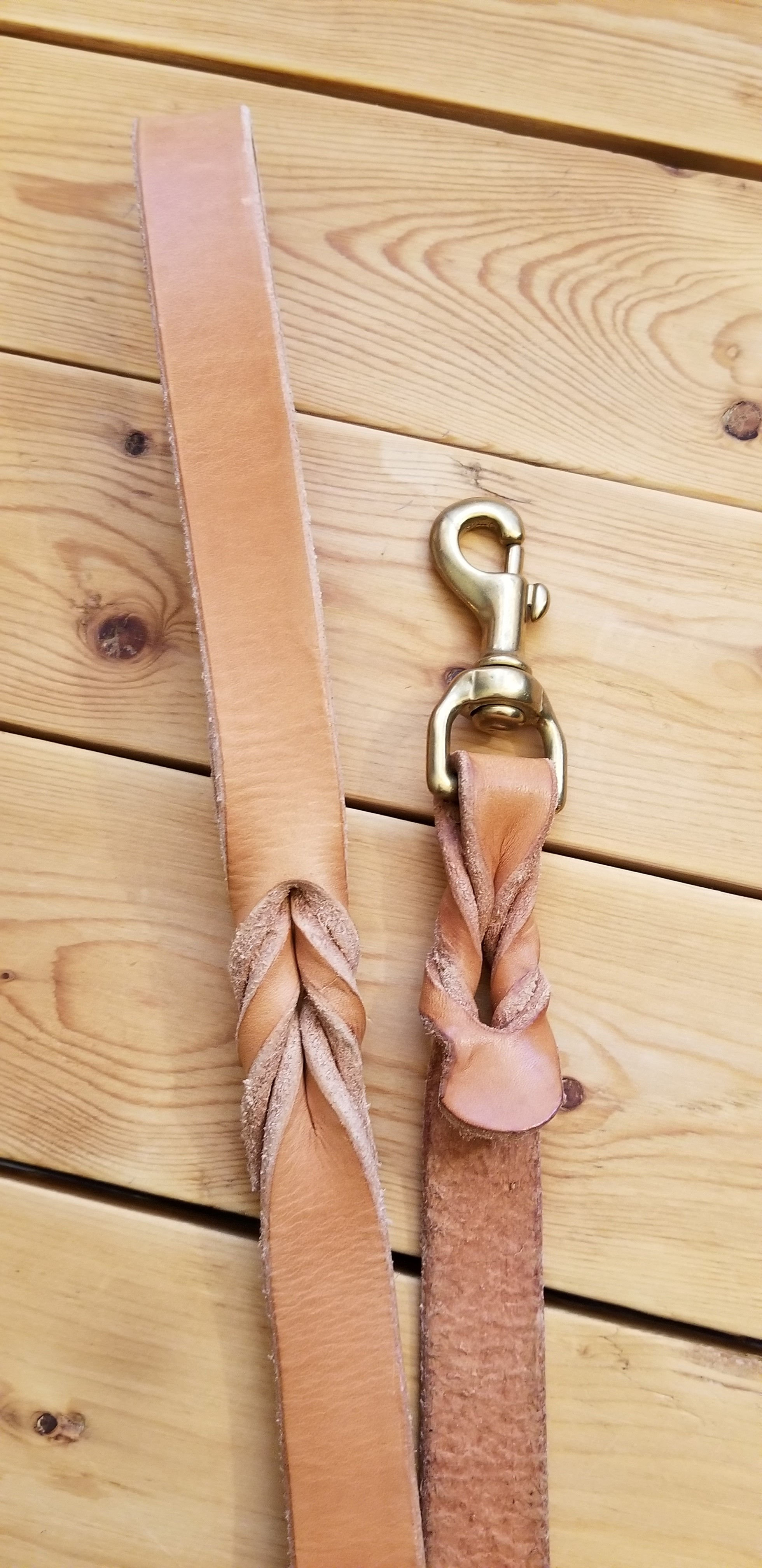 Brown Braided 4' Training Leash