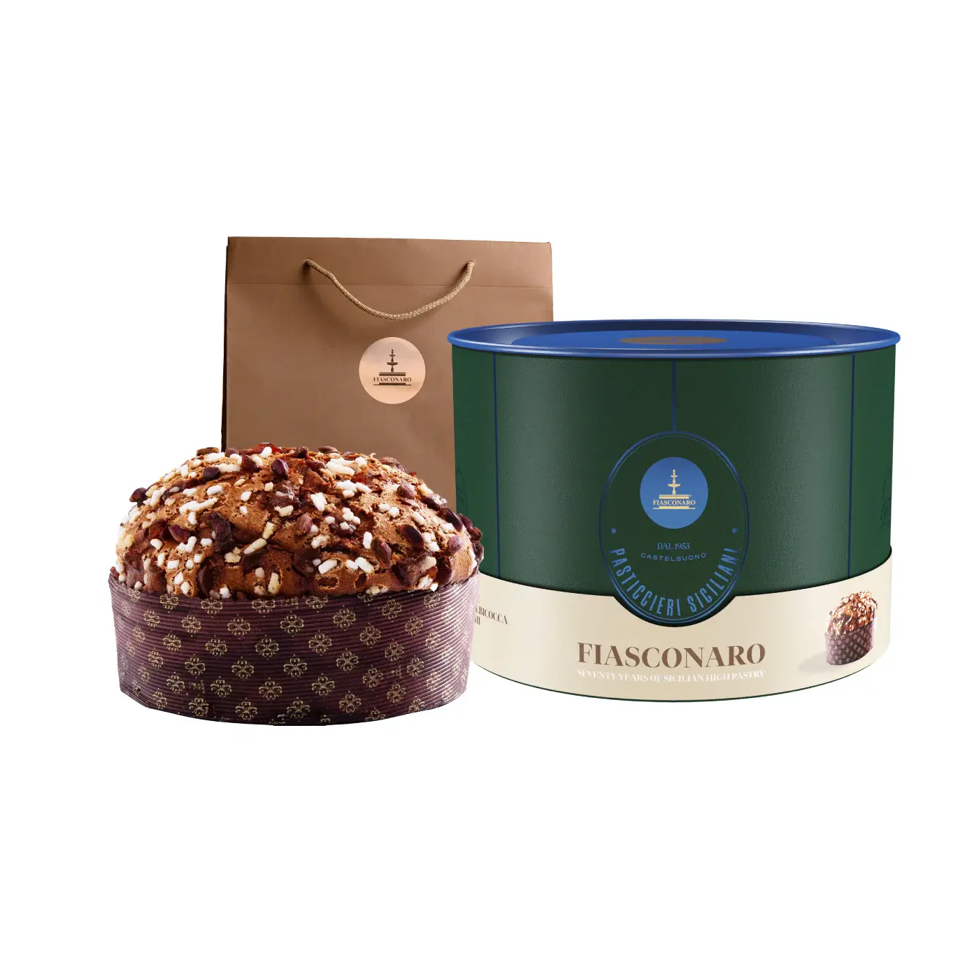Panettone Fiasconaro Ananas, Albicocche e Pistacchi 1kg