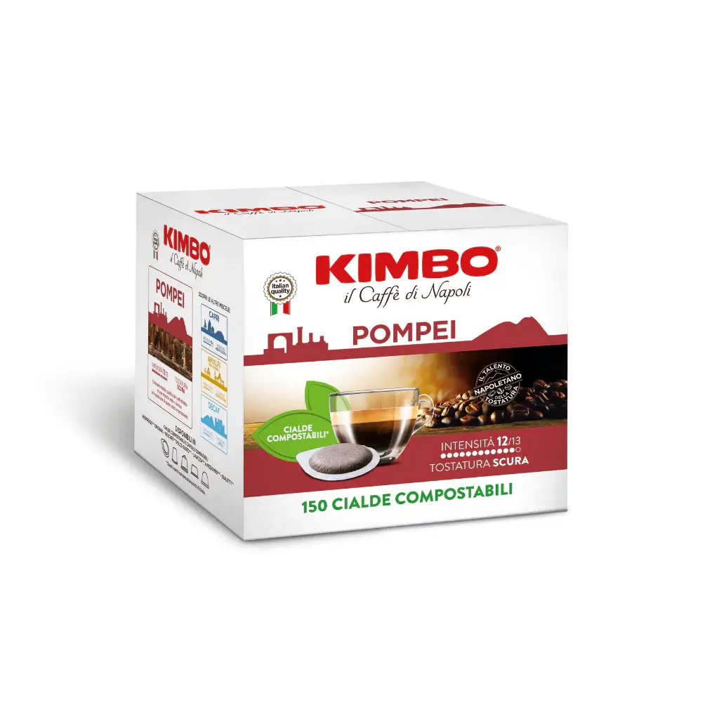Pompei 100 dosettes compostables ESE 44 mm Caffè Kimbo