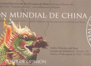 Conferencia ''Visión mundial de China'' en el Real Casino de Madrid