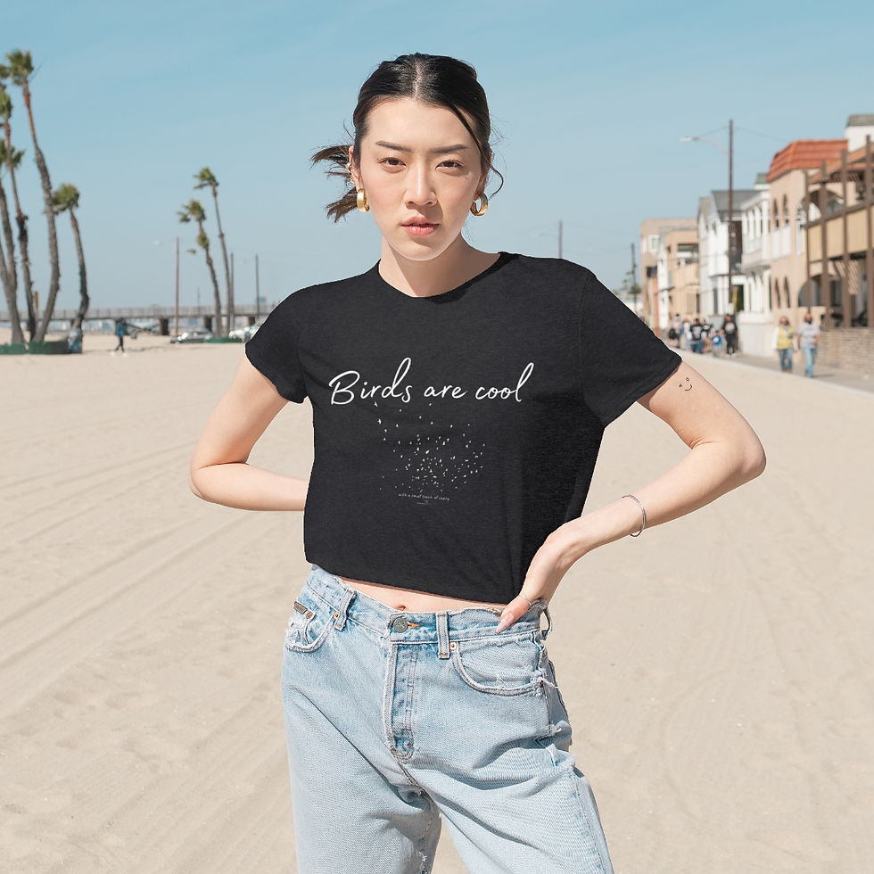 Thumbnail: Birds Are Cool...With a Small Touch of Scary - Cropped Women's Tee