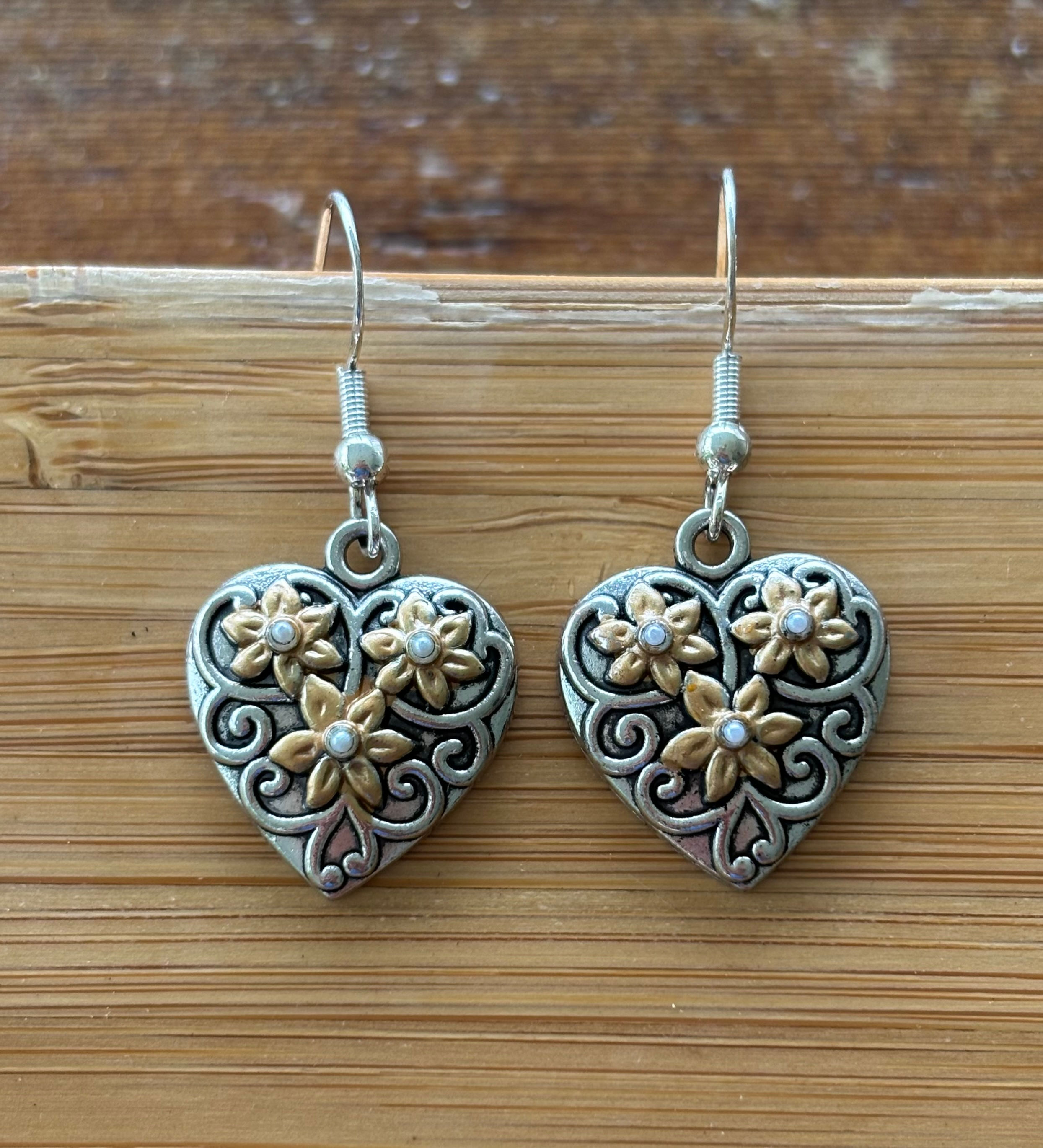 Hearts with Flowers - Earrings