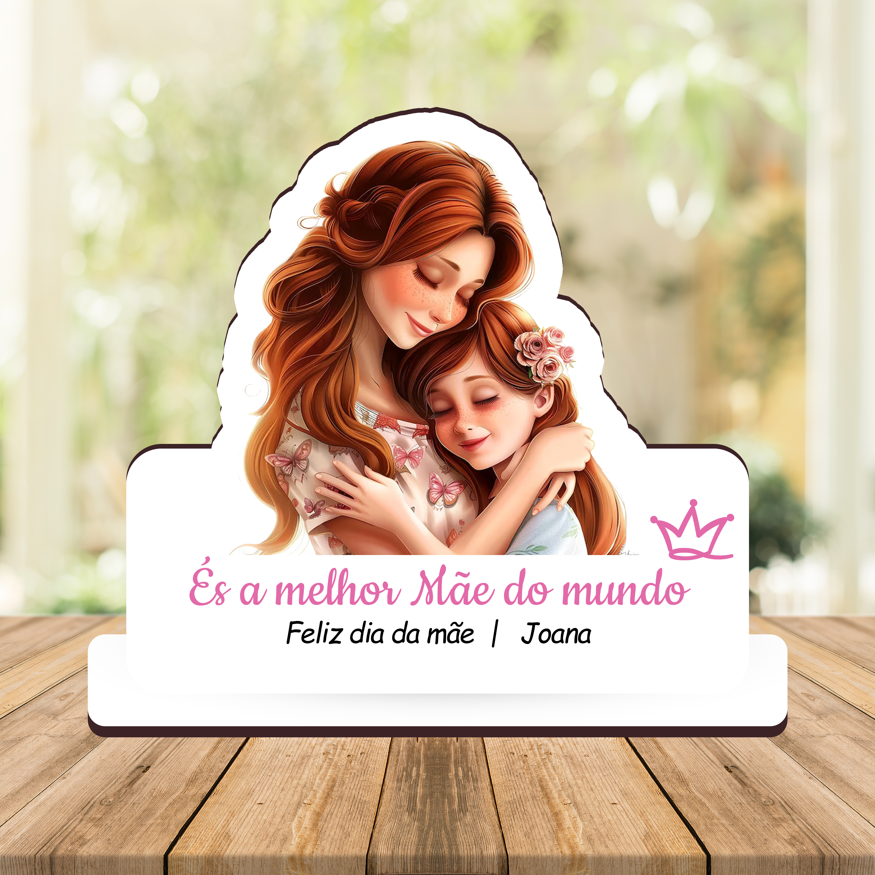 Placa Decorativa Ilustrada - Melhor Mãe do Mundo