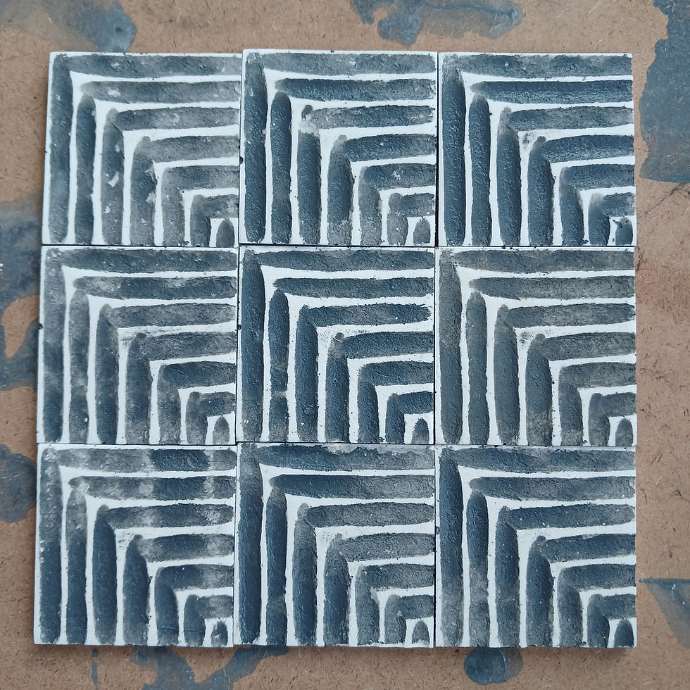 9 Perpendicular mosaic tiles